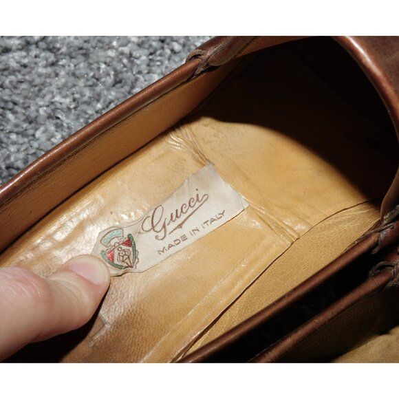 Vintage Gucci Men's Horsebit Brown Leather Loafers - Size 10.5 US - 44 EU - Picture 4 of 10